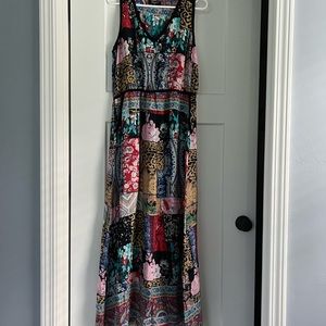 Anthropologie Tolani silk Patchwork Maxi Dress